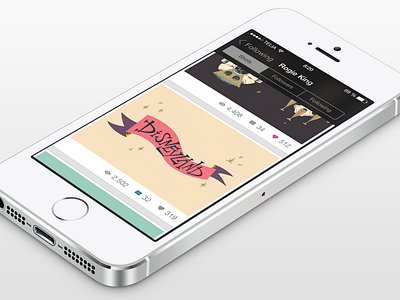 Dribbble for iOS 7 - Profile View (V.2) 2x @2x app dribbble dribbble app flat ios 7 ios7 profile profile view retina