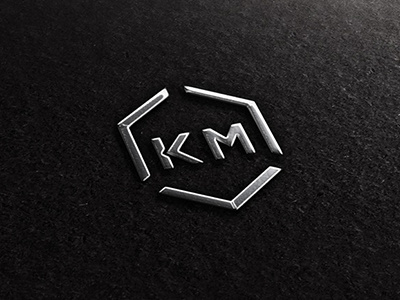 Krajina Metal LOGO black branding k logo logodesign m metal mockup modern silver simple texture