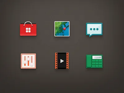 No.90 icons icon icons map market message phone setting sms theme video