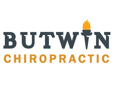 Butwin Chiropractic Horizontal burst chiropractic circle display fire icon logo orange round serif star typography