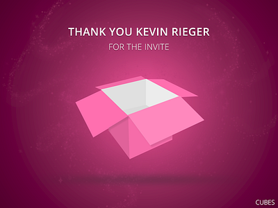 My First DRIBBBLE Shot box dribbble invite kevin rieger thanks