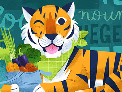 Veggie Tiger animals illustration tiger