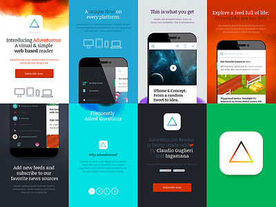 Adventurous Reader - Mobile Site WIP adventurous app colors html icons iphone layout mobile promo reader website