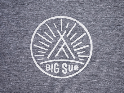 Big Sur Camping big sur california camp grey identity illustration logo screenprint stamp teepee white