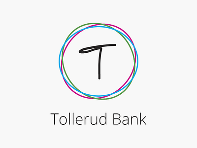 Logo for Tollerud Bank bank blue green logo minimalistic pink simple