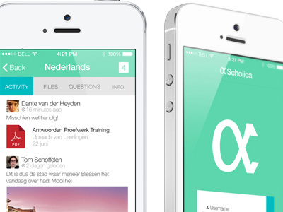 Scholica iPhone App Preview app demo flat ios 7 iphone mint preview scholica test