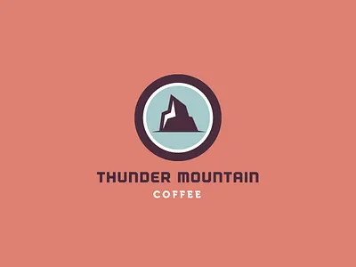 Thunder Mountain Coffee branding coffee identity lightning logo mountain retro thunder