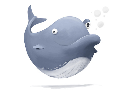 Whale design digital illustration fish illustration