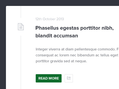 Latest News clean feed green icon minimal news web design white