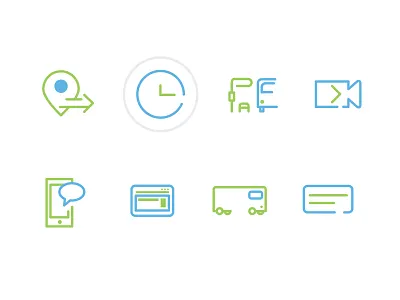 Commuter Transit Media Icons ads advertising bus camera commuter map media text transit video viewport web