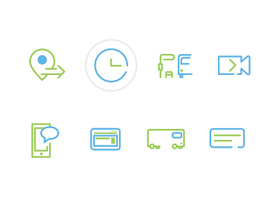 Commuter Transit Media Icons ads advertising bus camera commuter map media text transit video viewport web