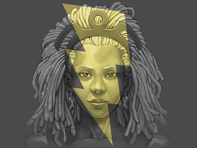 X-Men Tribute: Storm bolt design fan art illustration lightning painting portrait storm x men xmen