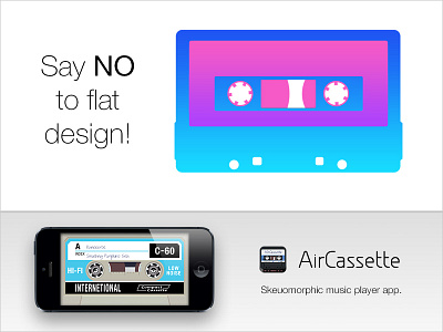 Say No To Flat Design cassette design flat skeuomorphic skeuomorphism tape vs