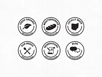 Restaurant Icons blog bread fork icon leaf local mediterranean menu reservations restaurant simple spoon