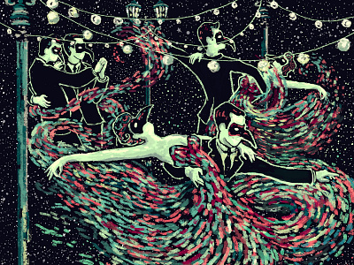 The Lovers art dance illustration lovers print stars tarot