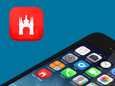 Icon: MyLocalGuide Braga app flat icon icon design iconography icons ios ios7 iphone mobile shadows