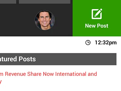 Dashboard Design II black button dashboard date grey post roboto sash sportsblog