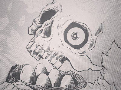 Nest drawing illustration nest sketch skull