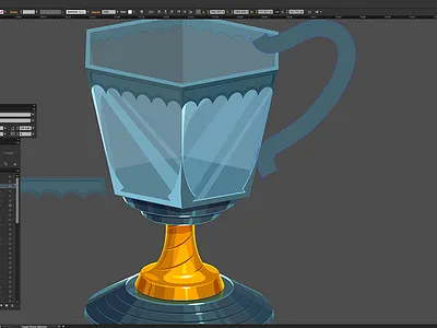 Goblet of fire Progress cartoon goblet illustration vector wip wolf em