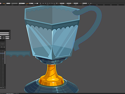 Goblet of fire Progress cartoon goblet illustration vector wip wolf em