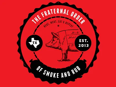 Smoke & Rub bbq brothers franchise bold pig sausage seal shirt texas