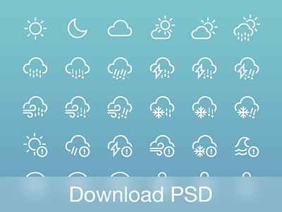 Weather icons blue climate cloud download free freebie icon icons moon rain sun weather