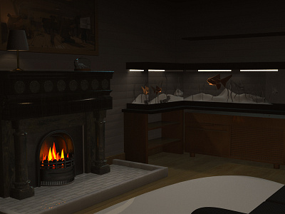 Mantelpiece Scene c4d graphic house interior render