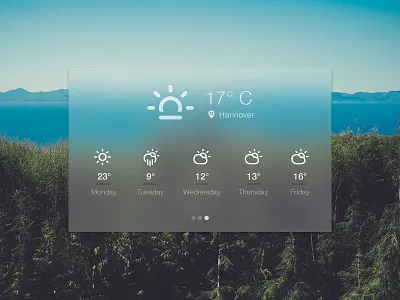 Weather-Widget blur icons simple slider ui weather widget