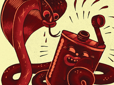 Larry and his Flask x Cobra Skulls album cover characters cobra skulls illustration larry and his flask mascots