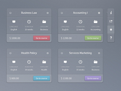 Course Widgets button clean course design education interface modal simple transparent ui ux window