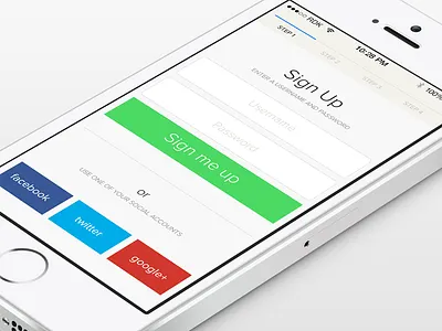 Sign Up app flat ios ios7 iphone iphone 5s sign up signing up