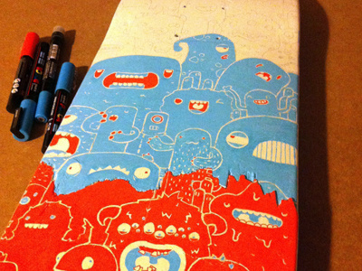 Skate Wip doodles monsters posca samnuts skate