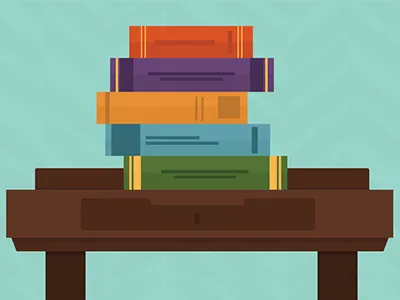 Books & Desk books desk flat illustration