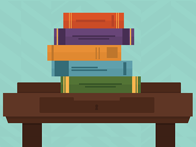 Books & Desk books desk flat illustration
