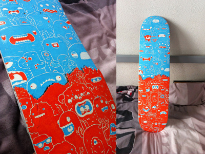 Skate finish doodles monsters posca samnuts skate