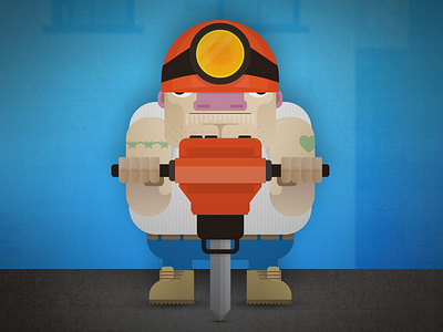 Jack Hammer character construction game hammer illustration jack tattoo