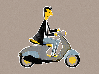 Vespa dude illustration texture vespa