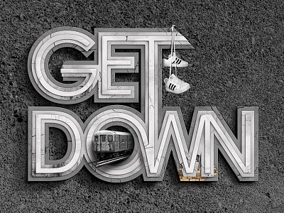 GET DOWN - Logo adidas bricks hip hop logo new york pavement sneakers street train typetreatment typography