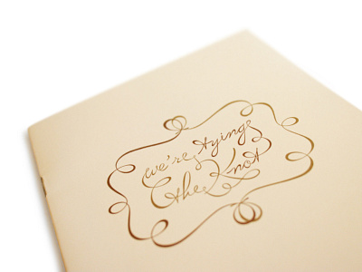 Tying the Knot calligraphy cursive hand drawn wedding wedding invitation