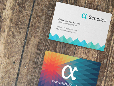 Scholica Business card app business business card card dante dante van der heyden scholica startup triangles