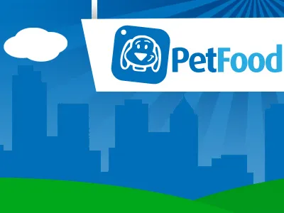 Pet Food Paradise cartoon clouds food pet skyline