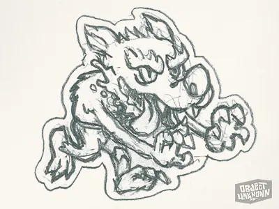 Wolfman Sticker - sketch character design halloween jason gammon monster object unknown sketch sticker wolfman