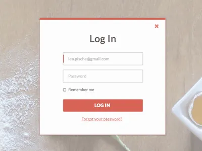 Login button flat flat design log in login popup red sign in