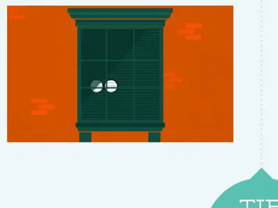 Infographic Window binoculars illustration infographic orange spy window