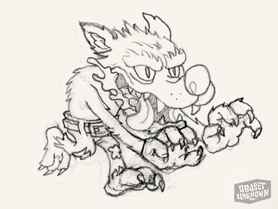 Wolfman Sticker - sketch #2 character design halloween jason gammon monster object unknown sketch sticker wolfman