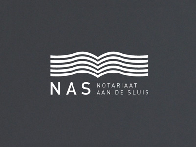 NAS logo book logo notaris notary sluice type typography water