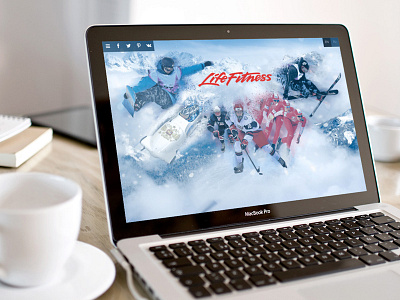 Life Fitness Sochi 2014 Promo Website graphics header interactive parallax photo manipulation snow snowboarding sochi 2014 ui web website winter