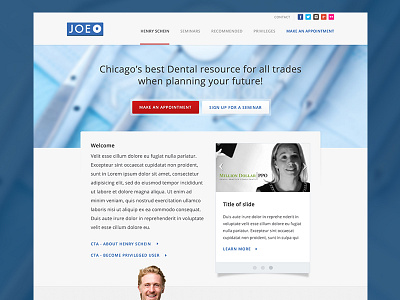 WIP - Joe O dental dentist joe long page ui ux web design website