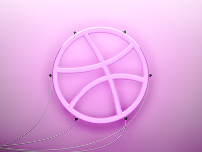 Hello everyone! debut dribbble logo neon thanks