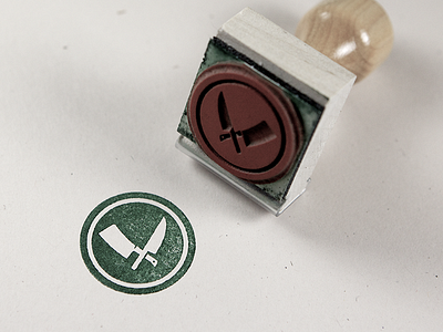 Chop Shop Butcher Stamp butcher chop shop knife logo mark stamp